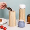 Macinapepe Macina Sale in Legno con Meccanismi Ceramici per Cucina, Conservazione Spezie e Macinatura Condimenti, Bottiglia