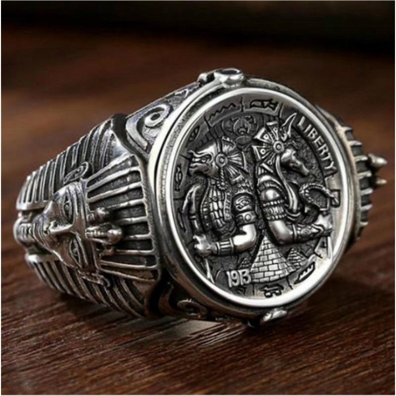 Hot Sale New Horus Anubis Wanderer Ancient Egyptian Personality Men s Ring 7