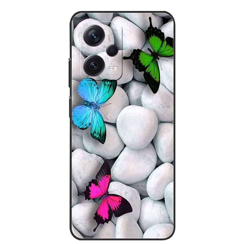 Weiche Hülle für Xiaomi Redmi Note 12 Pro 5G Case Schwarz TPU Silikon Hüllen für Redmi Note 12 Turbo 5G / Note12 Pro Plus Pro+ Wolf