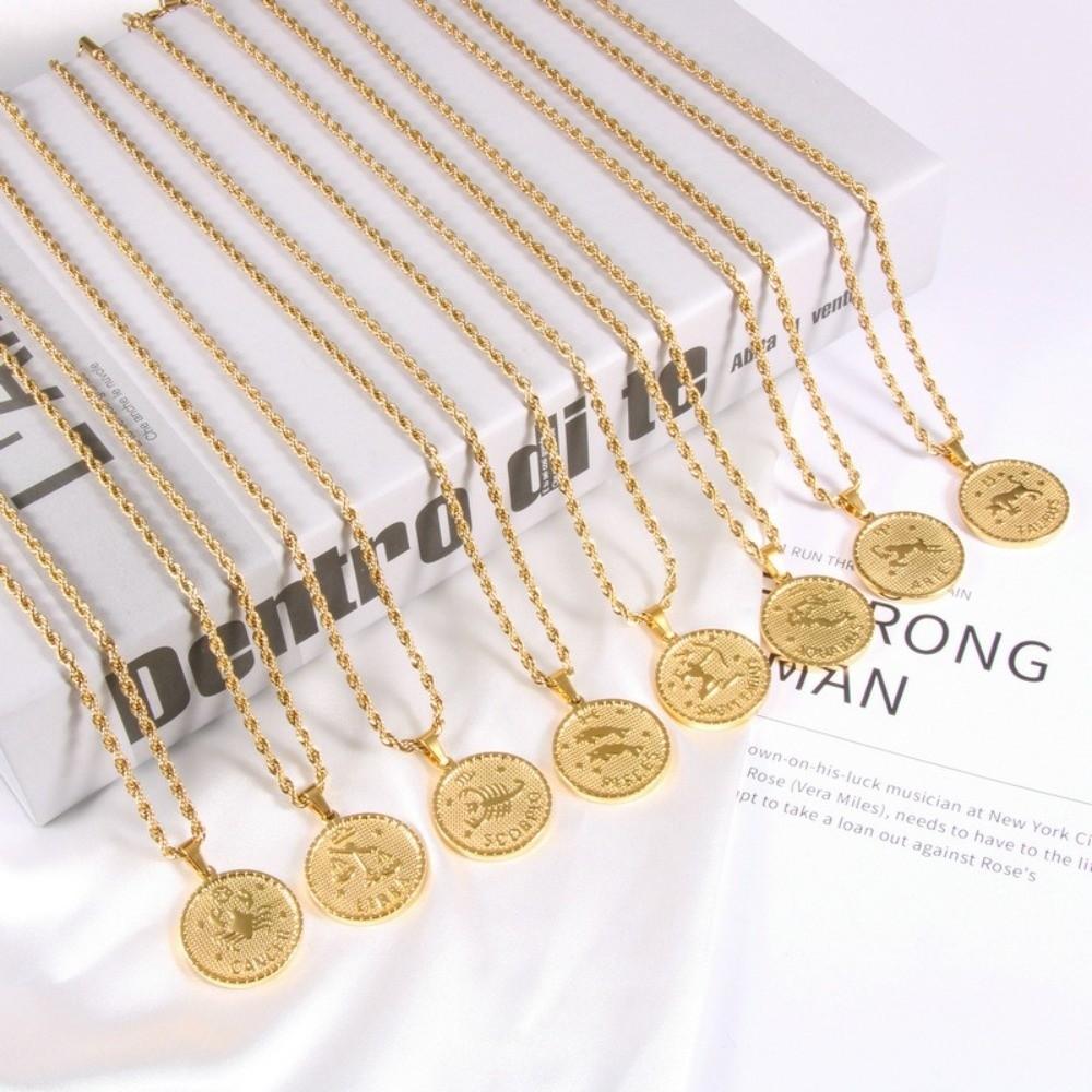 12 Constellation Zodiac Sign Necklace Steel Bag Pendant Charms  DIY Jewelry Making