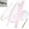 Ensemble de règles de couture Haute Transparence Échelle intégrée Plastique Flexible Pliable Accessoires de couture transparents pour tailleurs