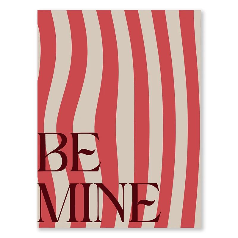 Valentýnský pár Láska Plakát Růžová Série Nástěnná malba Láska Třešeň Abeceda Moderní Tisk Obývací pokoj Ložnice Dekorace Plakát