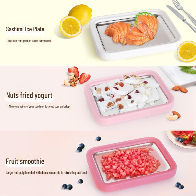 Máquina casera para hacer hielo frito y yogur: un regalo de verano compacto y sin enchufes para niños.