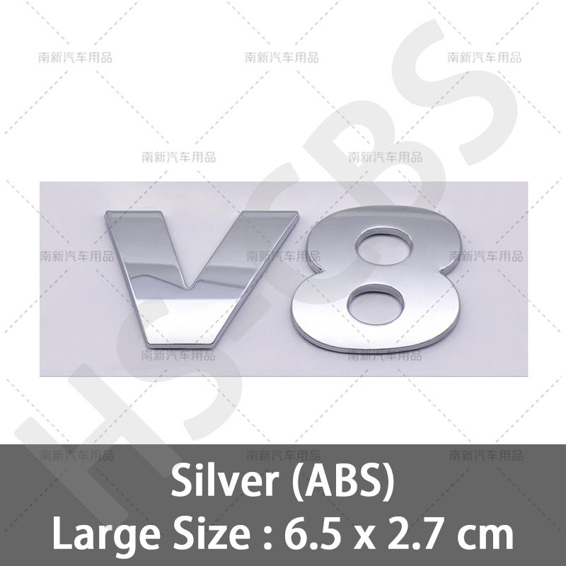 ABS V6 V8 Automobile Displacement Logo For VW Volkswagen Car Styling Rear Trunk Stickers Emblem Tailgate Decal Car Accessories