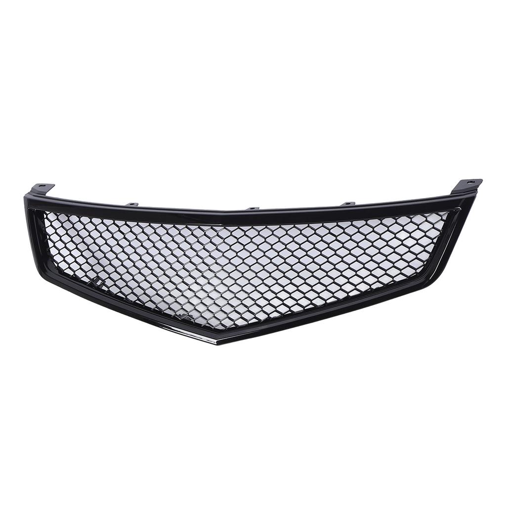 Gloss Black Mesh Front Bumper Grille Grills Protective Sporty Look For TSX 2006 To 2008