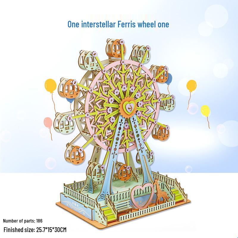 3D Wooden Puzzle Model Kit for Kids and Adults - Educational Brain Toy and Gift