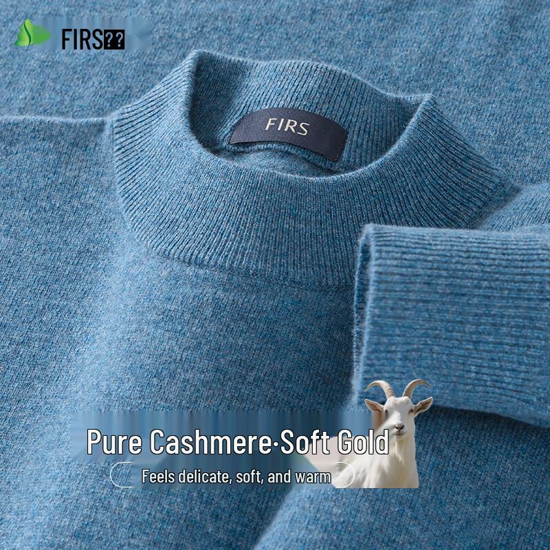 Shanshan Men's Pure Cashmere Half-Turtleneck Sweater