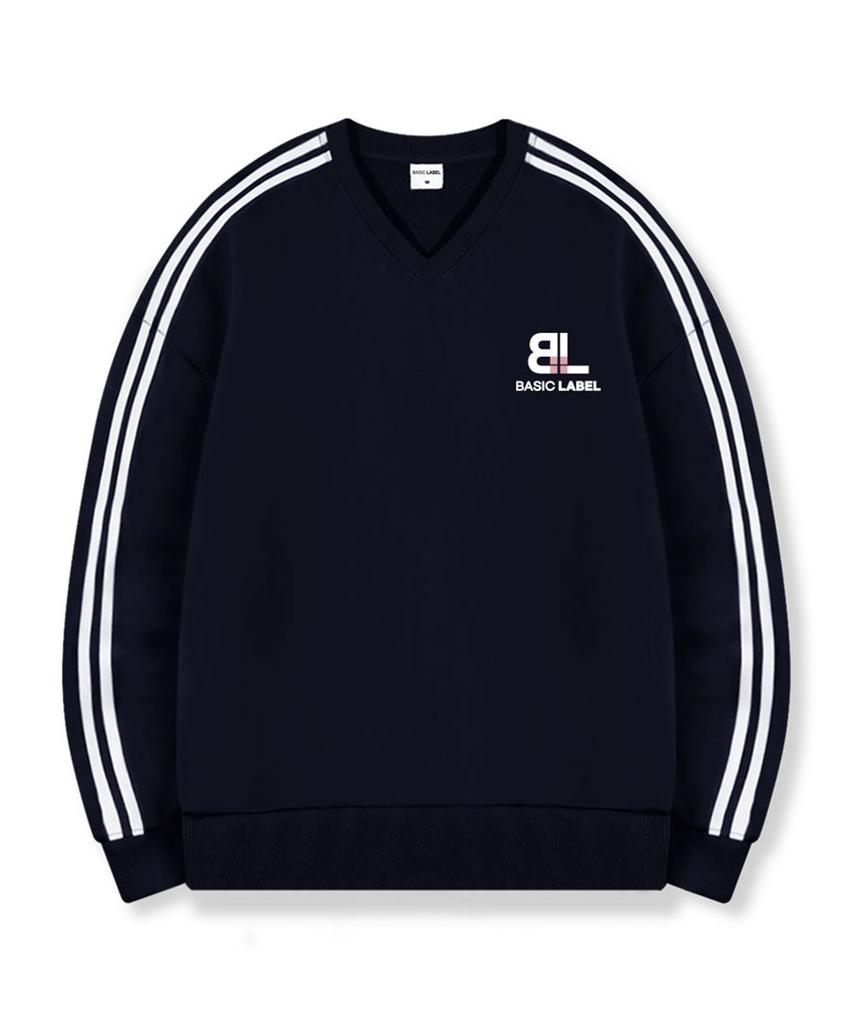BASIC LABEL Blt Oversized Track V-Neck Sweatshirt 2 Colors [Blbv_2003]