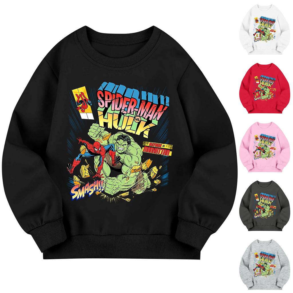 Children's Long Sleeve Loose Fit Letter Print Crewneck Sweatshirt