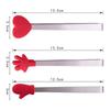 Innovative Small Palm Silicone Tongs Stainless Steel Ice Tongs Mini Food Grade Silicone Food Tongs Orange Gloves
