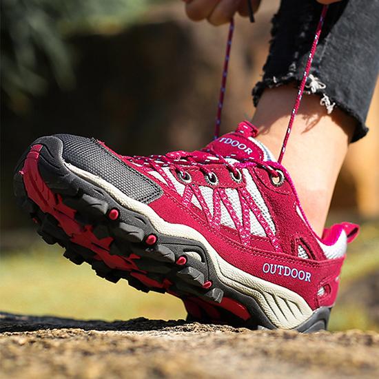 Large Outdoor Hiking Shoes for Couples, Spring and Summer Sports Shoes, Men's and Women's Mesh Fabric Anti Slip Travel Off-road Shoes