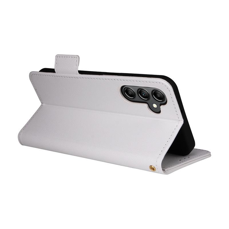 Samsung A15 Phone Case: Leather Cover with Card Holder, Stand, and Lanyard for 4G/5G Models