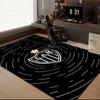 Black And White Stripes With Shield Printed Office Carpet Chair Cushion  Entryway Rug, Rugs for Living Room, Bedroom Christmas gifts