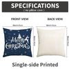 1 \ 4pcs blue Christmas pillow cover, single-sided printed cushion cover, suitable for living room sofas (without pillow core)