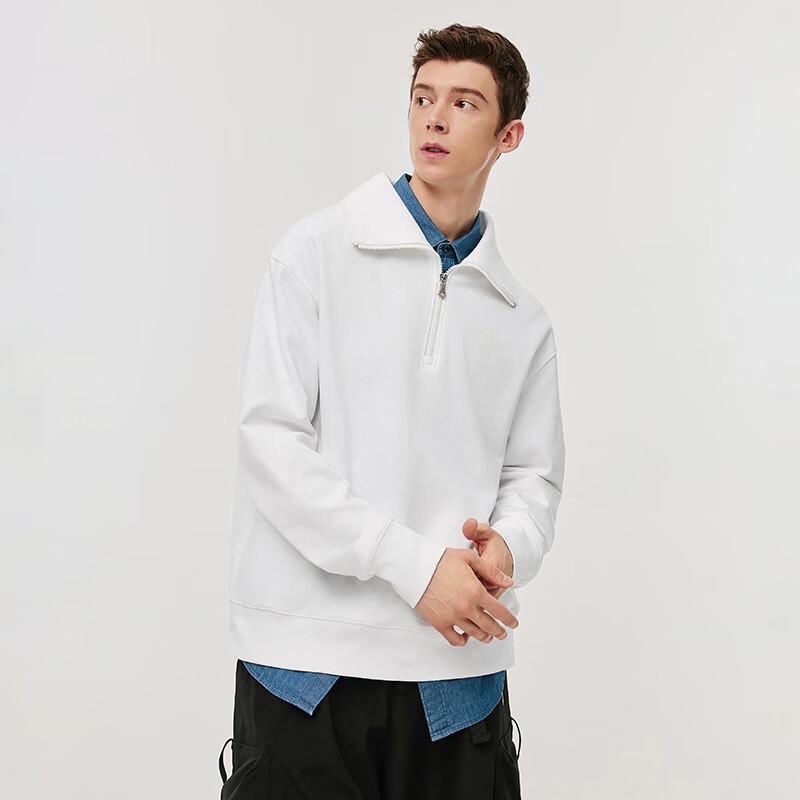 NVG·YOUNG Men's Half-Zip Letter Pullover Sweatshirt