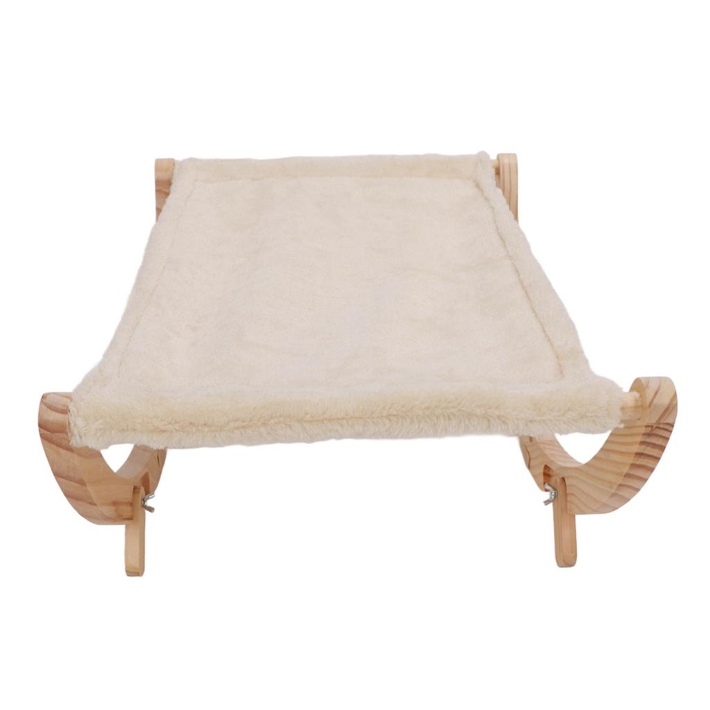 Wooden Cat Hammock Foldable Removable Breathable Slip Resistance Elevated All Seasons Cat Swing Bed