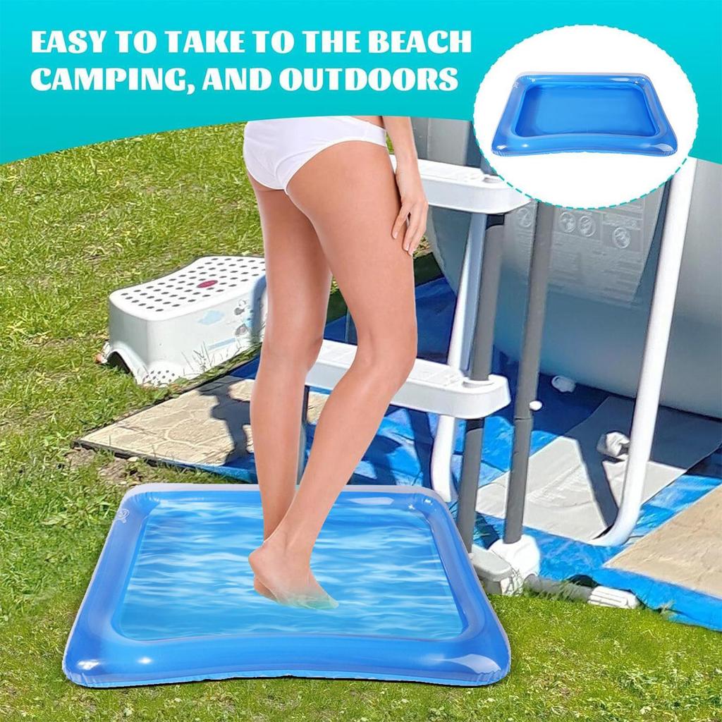 PVC Inflatable Foot Bath 60x45cm Portable Feet Rinse Tub for Kids Adults Beach Camping Travel, Collapsible Foot Wash Basin