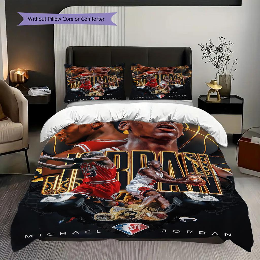 Legends Court Icons Action Three-piece Set(1 * Duvet Cover + 2 * Pillowcase, Without core)Soft and Comfortable Duvet Cover and Pillowcase Bedding Set