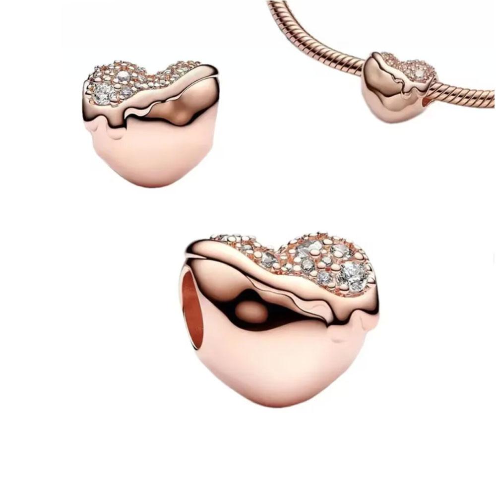 Europe Copper Family Charm Fit Original Bracelet Jewelry Glow-In-Dark Firefly Pendant Dangle Heart Bead