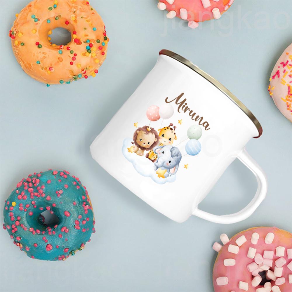 Personalized Mug Kids Hot Chocolate Custom Name Mug for Boys Kids Handle Mugs Boys Girls Birthday Favors Gift Child Shower Gifts