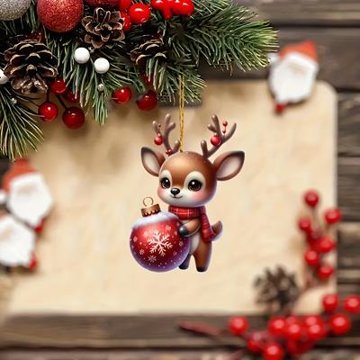 Vianočný cukríkový jeleň akrylový prívesok, sviatočná dekorácia jeleňa, prívesok na kľúče od auta, prívesok na batoh.