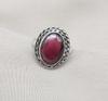 Pink Garnet 925 Sterling Silver Ring: Handmade Boho Statement Jewelry