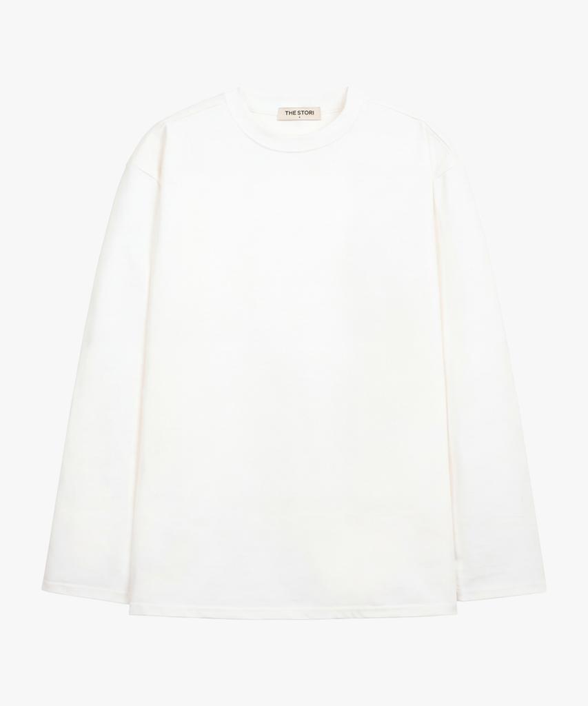Deoseutoli [8-Count] Simple Heavy Long Sleeve Tee (Off White)