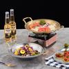 Golden Alcohol Single Person Small Hot Pot Lobster Basin Commercial Alcohol Stove Pot Hotpot Thickened Stainless Steel Dry Pots