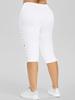 Rosegal Plus Size Capri-bukser med snøring med høy midje