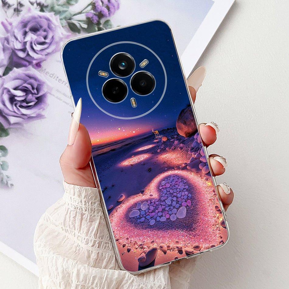 For Realme 14 Pro 14Pro+ Elegant Floral Cat Printed Phone Case For Realme 14 Pro Plus 14Pro 5G Soft Silicone TPU Cases