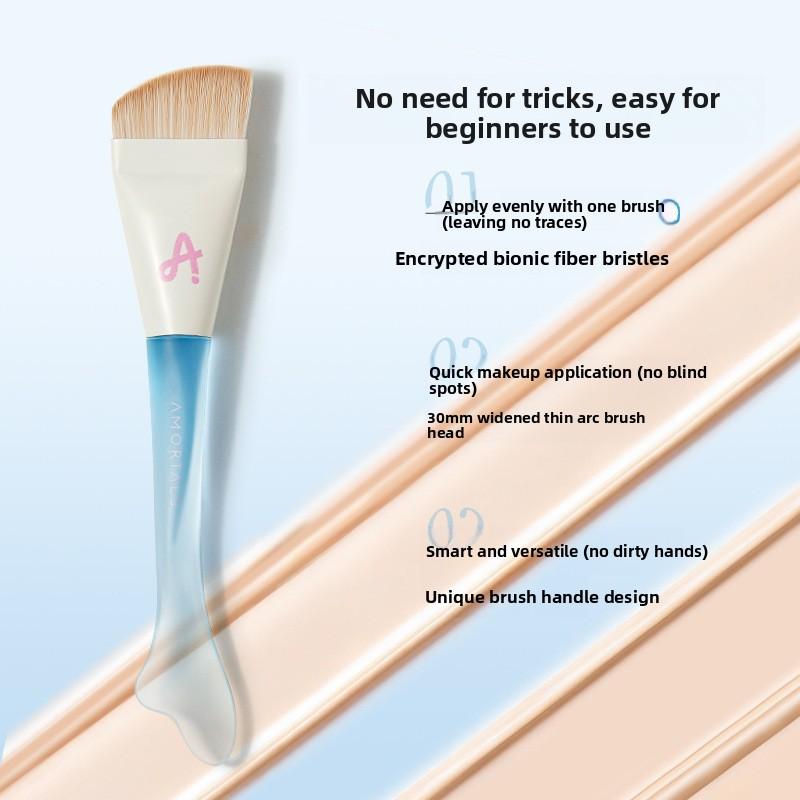 Fish Tail Thin Arc Straight Line Foundation Make-up Brush Flat Blade Non Marking Liquid Foundation Makeup Brush