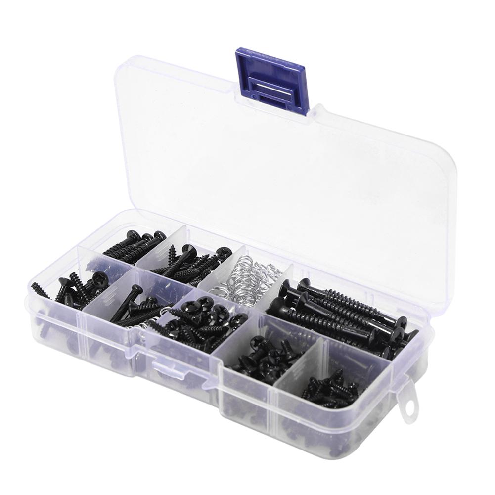 

Набор винтов для электрогитары 226 шт. Монтажные винты в ассортименте Коробка для электрогитарного бриджа Звукосниматель Пикгард Колок чёрный