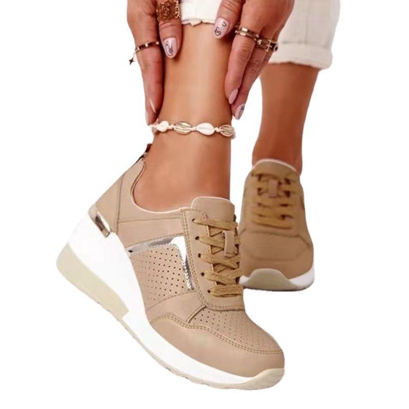New Large Size Casual Single Shoes Women's Summer Platform Wedge Heel Casual Shoes Strap Sneakers
