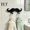 Adhesive Wall Hooks for Bathroom 3D Printed Beard Shaped Hook, Self?Adhesive Creative Decorative Hanger Key Towel, Fun Storage Organizer Home Decor