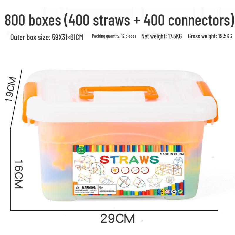 Children's 4D Interlocking Straw Building Blocks for Kindergarten Assembly
