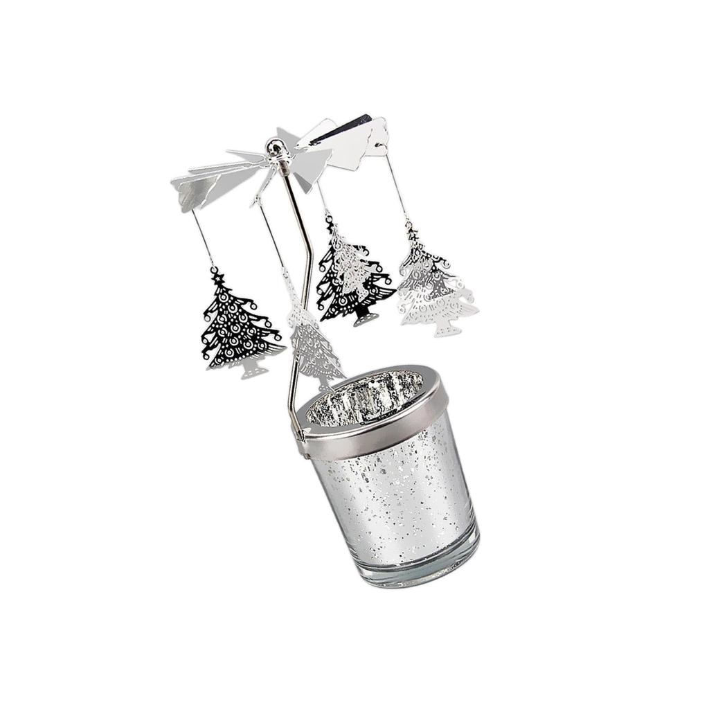 Spinning Tea Light Candle Holder Rotating Candlestick for Festive Wedding 