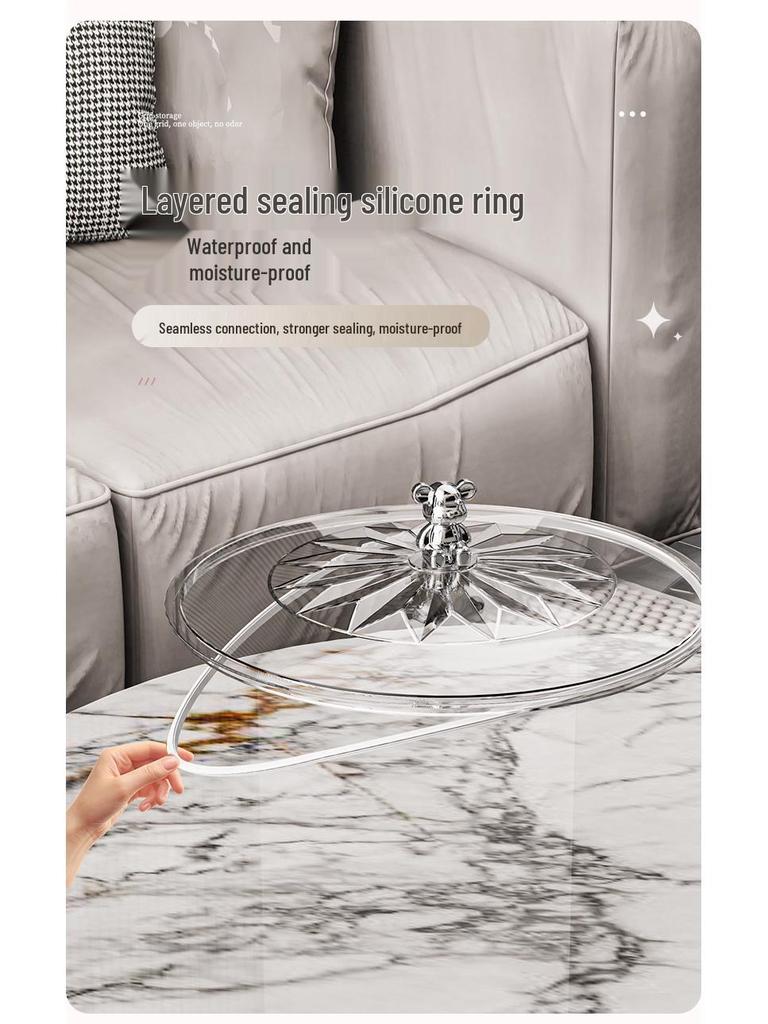 Rotating Compartmented Fruit & Nut Plate with Lid - Elegant Snack Server