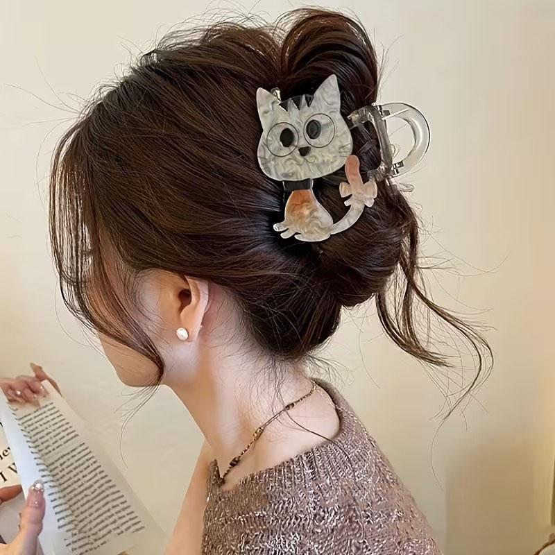 Милая Заколка для Волос в Форме Кошки Женская Заколка для Волос Женские Аксессуары коричневый
