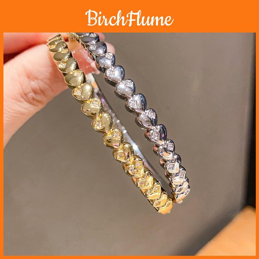 18k Gold Plated Heart Shape Bracelet With Zircon Stones For Women Fashion Jewelry