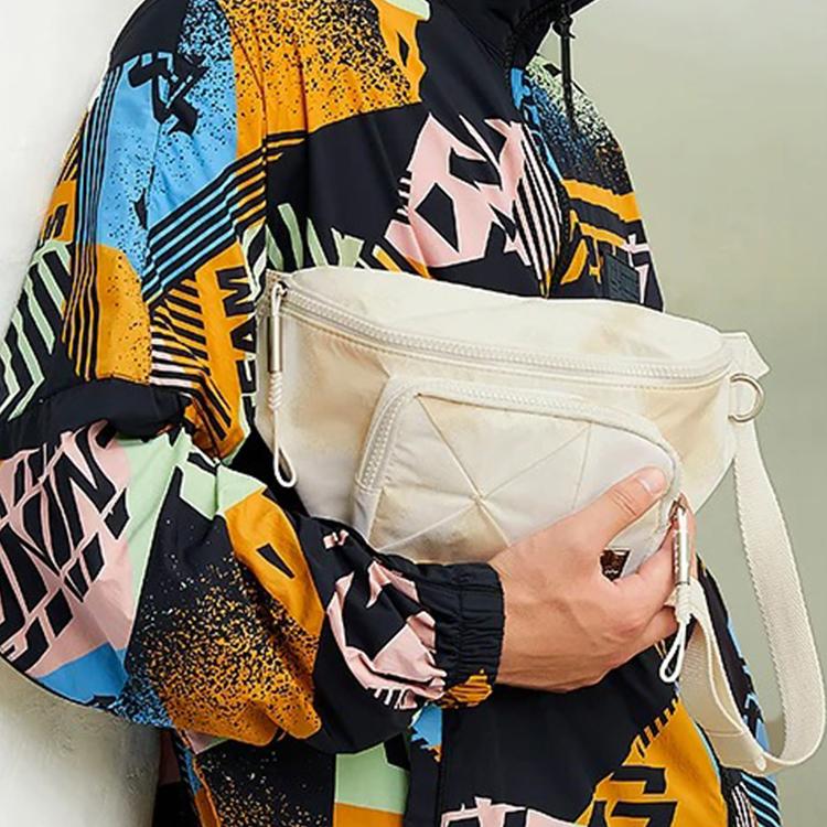 New LiNing Fabric Crossbody Bag, Fanny Pack, Sling Bag Unisex Ecru ABDS132-2