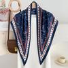 Korean Style Vintage Geometric Print Triangle Scarf For Women Spring Decorative Neck Scarf