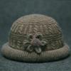 Round Dome Faux Rabbit Wool Plush Lining Windproof Solid Color Knitting Hat Old People Autumn Elegant Flower Decor Basin Cap Fashion Accessories