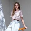 Betu Women's Hollow-out Striped Short Sleeve Shirt