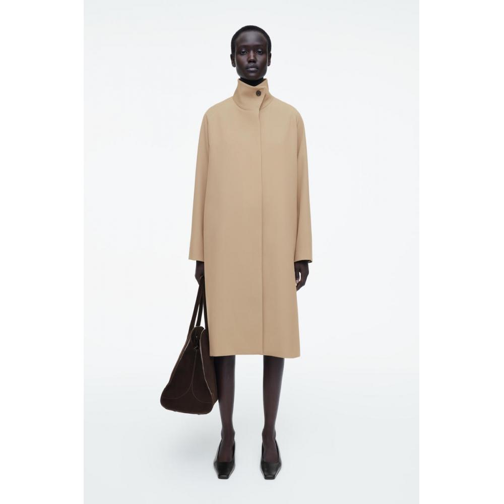 

Cos Japan Trapeze Wool Blend Coat beige/42