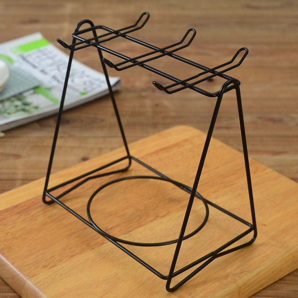 6 Cups Vertical Coffee Cup Rack Iron Cup Plate Rack Sturdy Cup Drying Stand  Coffee Mugs