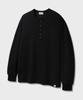 Baken 5-Button Snap Henley Neck Long Sleeve T-Shirt Bk4886_Black