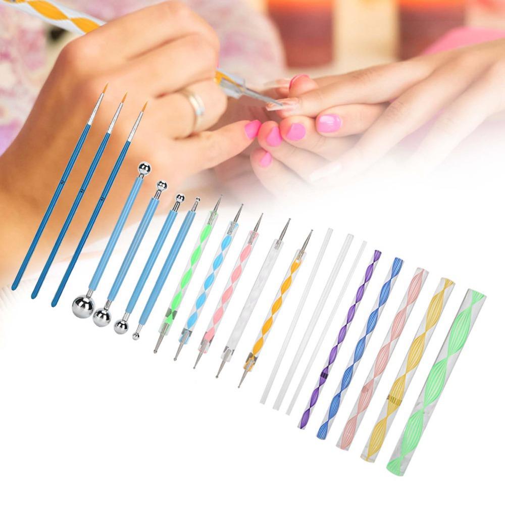 20pcs Double Sided Acrylic Rod Ball Stylus Dot Painting Sticks Nail Art Design