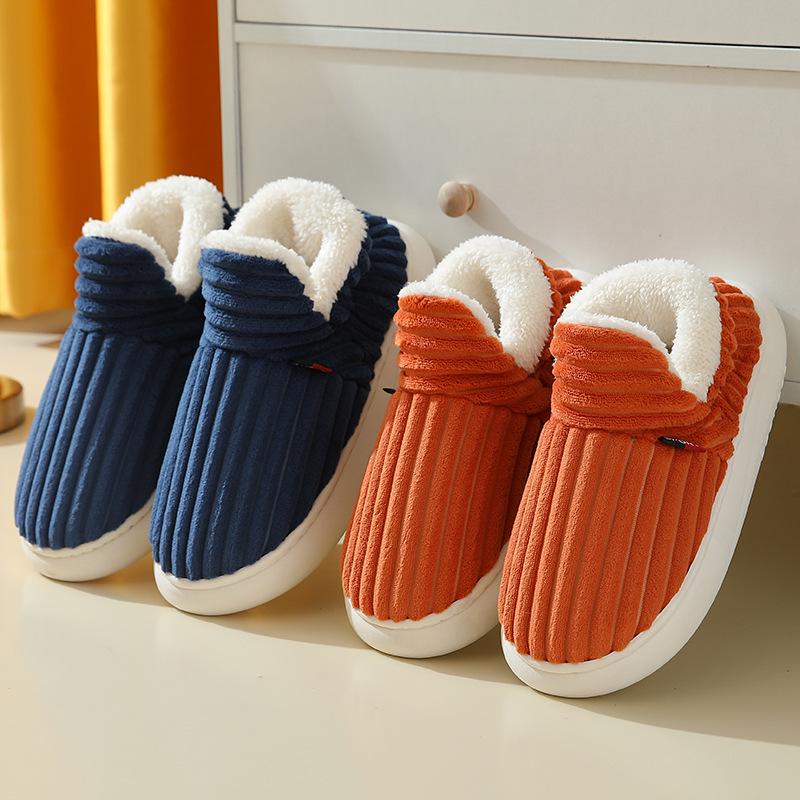 Unisex Indoor Winter Cotton Shoes: Thick-Soled, Velvet-Lined, Comfort Fit for Postpartum