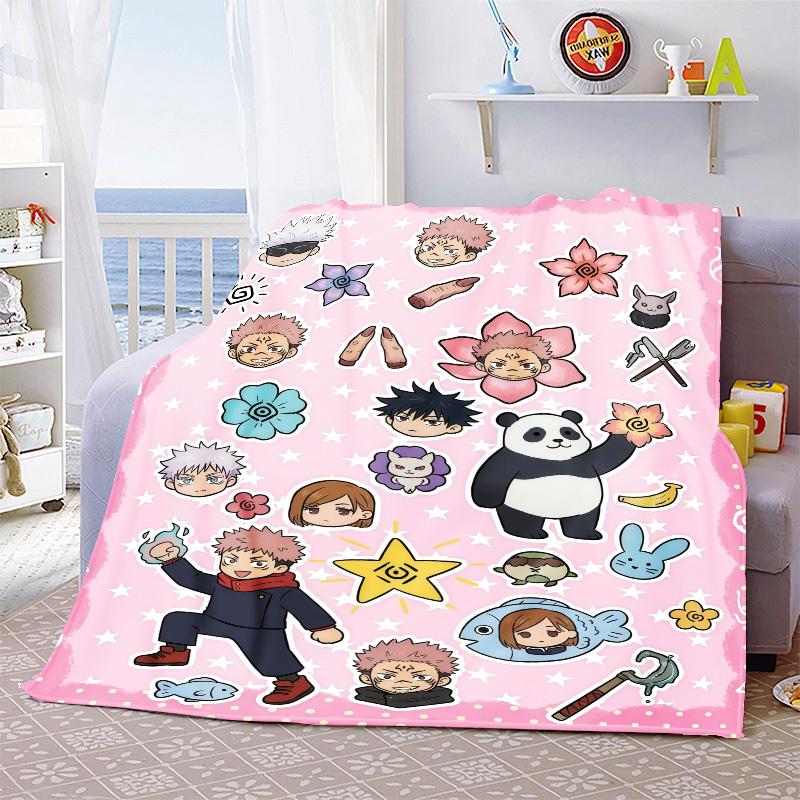 Jujutsu Kaisen Decorative Flannel Blanket Soft Warm Throw Cozy Blanket for Sofa Bed Home Decor -QJY