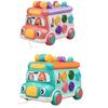 Plastic Music Activity Bus Baby Montessori Interactive Game Bus Music Educational Toys Light Multifunctional Whack-a-Mole Toys